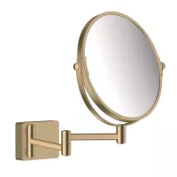 Oglinda cosmetica Hansgrohe AddStoris 41791140, 188 mm, 3X, rotativa, montare pe perete, metal, mat, bronz