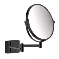 Oglinda cosmetica Hansgrohe AddStoris 41791670, 188 mm, 3X, rotativa, montare pe perete, metal, mat, negru
