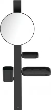 Oglinda cosmetica Ideal Standard Alu+, pe perete, 205 mm, etajera, mat, negru, BD589XG