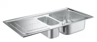 Pachet chiuveta Grohe otel K300 31564SD0, 970 x 500 mm, montare pe blat + baterie Grohe Concetto 31491000, 3/8'', pipa inalta, tip C, dus extractabil, crom