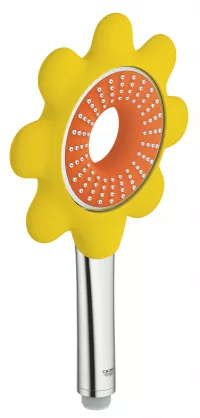 Para de dus Grohe Rainshower Icon 100 26115yr0, 1 functie, anti-calcar, accesoriu floare detasabil, portocaliu