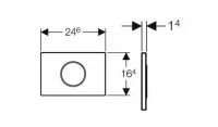 Placa de actionare WC Geberit Sigma10 115.758.14.5, mono, orizontala, 246 x 164 mm, metal, mat, negru/crom