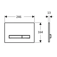 Placa de actionare WC Geberit Sigma50 115.672.11.2, dubla, orizontala, 246 x 164 mm, metal, lucios, alb/alama