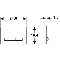 Placa de actionare WC Geberit Sigma50 115.672.DW.2, dubla, orizontala, 246 x 164 mm, metal, mat, negru/alama