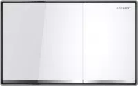 Placa de actionare WC Geberit Sigma60 115.640.SI.1, dubla, orizontala, 214 x 132 mm, sticla, lucios, alb/crom