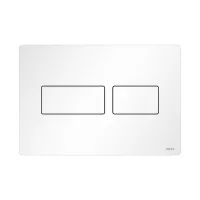 Placa de actionare WC Tece Solid 9240433, dubla, orizontala, 220 x 150 mm, otel, mat, alb