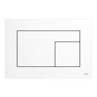 Placa de actionare WC Tece Velet 9240735, dubla, orizontala, 220 x 150 mm, fenix, lucios, alb