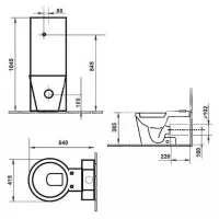 Rezervor WC Duravit Starck 1, pe WC, racord lateral, ceramica, alb, 8727100005