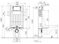 Rezervor WC suspendat Kielle Genesis 70005150, incastrat, reductor, cot, burduf, elemente montaj, zidire umeda