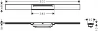 Rigola Hansgrohe RainDrain Flex, 800 mm, ajustabila, necesita set instalare, otel, mat, negru, 56044670