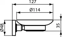 Sapuniera Ideal Standard IOM A9122, montare pe perete, fixare ascunsa, 114 mm, sticla - crom