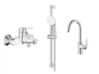 Set 3in1 cada Grohe Swift, baterie lavoar L, coloana dus, 2 functii, ventil, crom, 24335001-12ST