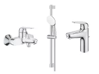 Set 3in1 cada Grohe Swift, baterie lavoar M, coloana dus, 2 functii, ventil, crom, 24335001-10ST