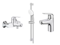 Set 3in1 cada Grohe Swift, baterie lavoar S, coloana dus, 2 functii, ventil, crom, 24335001-9ST