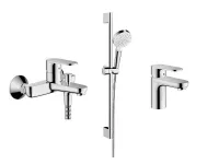 Set 3in1 cada Hansgrohe Vernis Blend, baterie lavoar S, coloana dus, 2 functii, ventil, crom, 71440000-6ST