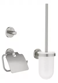 Set accesorii baie Grohe Essentials City 40407DC1, 3 piese, fixare ascunsa, supersteel
