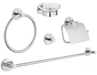 Set Grohe Essentials 40344001, 5 piese, fixare ascunsa, montare pe perete, metal, crom
