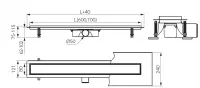 Set complet rigola Fdesign Kleome, in pardoseala, 600 mm, sita reversibila, sifon, faiantabil, otel inoxidabil, negru, FD7-401-60-22