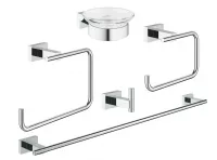 Set Grohe Essentials Master 40758001, 5 piese, fixare ascunsa, crom