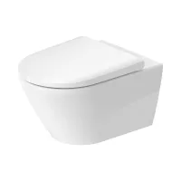 Set vas WC Duravit D-Neo 45770900A1, suspendat, evacuare orizontala, pentru rezervor incastrat, capac SoftClose, Rimless, alb