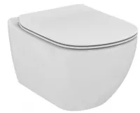 Set WC Ideal Standard Tesi, suspendat, cadru/clapeta Grohe, Rimless, SoftClose, lucios, alb/crom, T354601-6ST