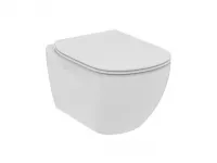 Set WC Ideal Standard Tesi, suspendat, cadru/clapeta Grohe, Rimless, SoftClose, lucios, alb/crom, T536001-1ST