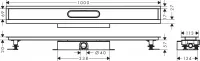 Sifon rigola Hansgrohe uBOX, incastrata, rigole 1000 mm, set instalare, etansare, 56020180