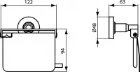 Suport hartie igienica Ideal Standard A9127, 1 rola, montare pe perete, fixare ascunsa, crom