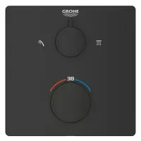 Unitate comanda Grohe Grohtherm Cube, aparenta, termostat, 2 iesiri, necesita valva, mat, negru, 1022092430