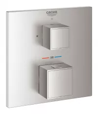 Unitate comanda Grohe Grohtherm Cube, termostat, 2 iesiri, necesita valva, mat, otel satinat, 24153DC0