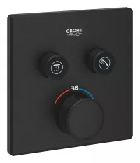 Unitate comanda Grohe SmartControl Cube, aparenta, termostat, 2 iesiri, necesita valva, mat, negru, 102166KF00