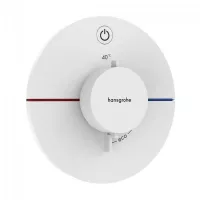 Unitate comanda Hansgrohe ShowerSelect Comfort, 1 iesire, termostat, necesita valva, mat, alb, 15553700