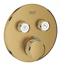 Unitate control Grohe Grohtherm Smartcontrol 29119GN0, 1/2'', 2 iesiri, termostat, incastrat, necesita valva incastrata, mat, auriu