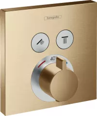 Unitate control Hansgrohe ShowerSelect 15763140, aparenta, termostat, 2 iesiri, diverter, necesita set fixare, mat, bronz