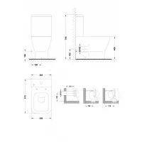 Vas WC Gala Emma Square, pe podea, fara capac/rezervor, alb, 2716001