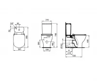 Vas WC Ideal Standard Tesi BTW T008201, montare pe podea, evacuare orizontala, pentru rezervor aparent, Aquablade, alb