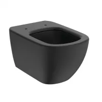 Vas WC Ideal Standard Tesi T0079V3,  suspendat, evacuare orizontala, pentru rezervor incastrat, fixare ascunsa, Aquablade, mat, negru