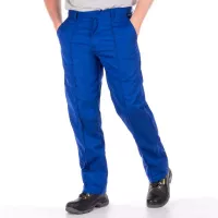 Pantaloni de salopeta 2885, in talie, albastru royal, 40