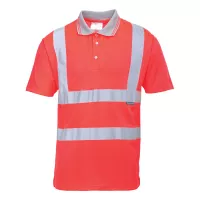 TRICOU S477 HI-VIS S/S POLO RED- S