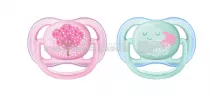 Avent SCF343/20 Suzete Ultra Air roz/verde pentru fete 0-6 luni 2 bucati