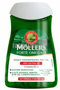 Moller's Forte Omega 3 + Ulei de ficat de cod 112 capsule