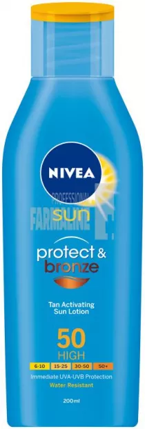 Nivea 85826 Sun Protect &amp; Bronze Lotiune protectie solara si bronzare SPF50 200 ml