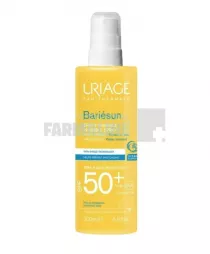 Uriage Bariesun Spray invizibil fara parfum pentru fata si corp, rezistent la apa SPF50 200 ml