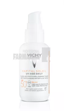 Vichy Capital Soleil UV-AGE Daily Fluid Colorat Teinte Tinted, nuanta deschisa medie SPF50 40 ml