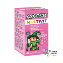 ASCOVIT MULTIVIT * 60 comprimate gust de zmeura - OMEGA PHARMA