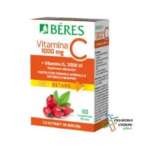 Vitamina C 1000 mg cu Vitamina D3 2000UI RETARD * 30 comprimate filmate - BERES