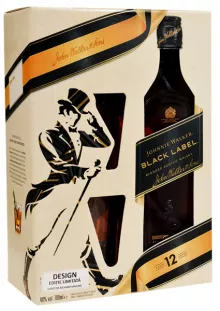 Whisky Johnnie Walker Black Label 0.7L + 2 pahare