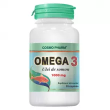 Omega 3 ulei de somon 1000mg, 30 capsule, Cosmopharm