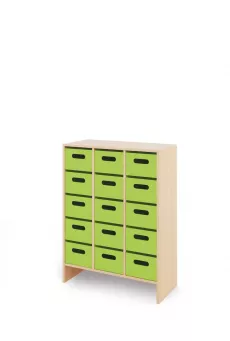 Dulap (X) cu sertare mari din carton - Verde