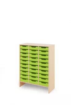 Dulap (X) cu sertare mici din carton - Verde